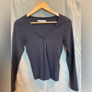 ABERCROMBIE AND FITCH LONG SLEEVE HENLEY TEE